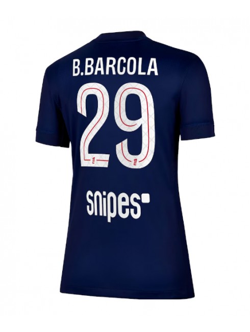 Ženski Nogometna dresi replika Paris Saint-Germain Bradley Barcola #29 Domači 2025-26 Kratek rokav Ženski Nogometna dresi replika Paris Saint-Germain Bradley Barcola #29 Domači 2025-26 Kratek rokav